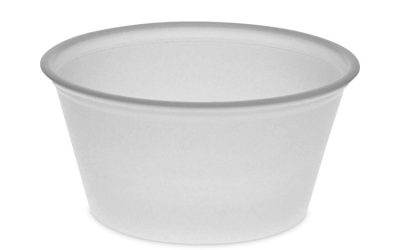Plastic Portion Cup, 2 oz, Translucent, 200/Bag, 12 Bags/Carton