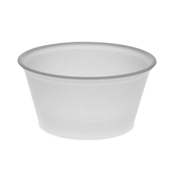 Plastic Portion Cup, 2 oz, Translucent, 200/Bag, 12 Bags/Carton