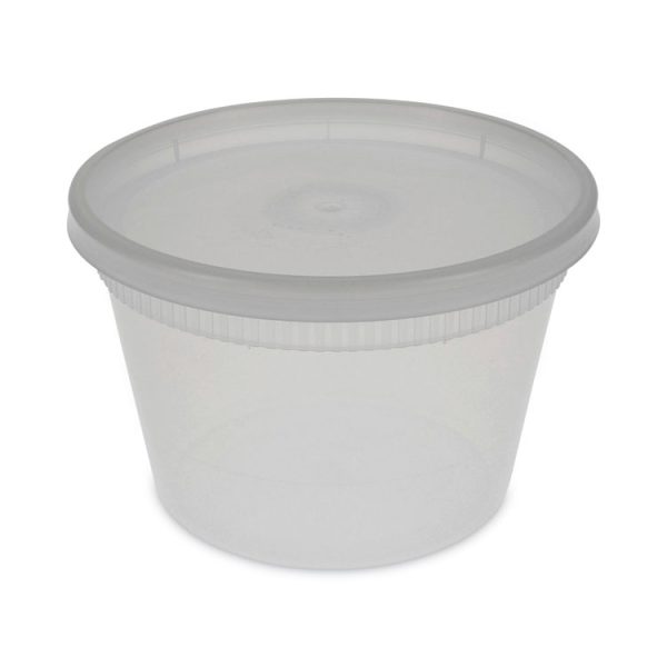 Newspring DELItainer Microwavable Container, 16 oz, 2 x 2 x 2, Clear, Plastic, 240/Carton