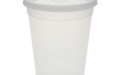 Newspring DELItainer Microwavable Container, 32 oz, 4 .55 Diameter x 5.55 h, Clear, Plastic, 240/Carton
