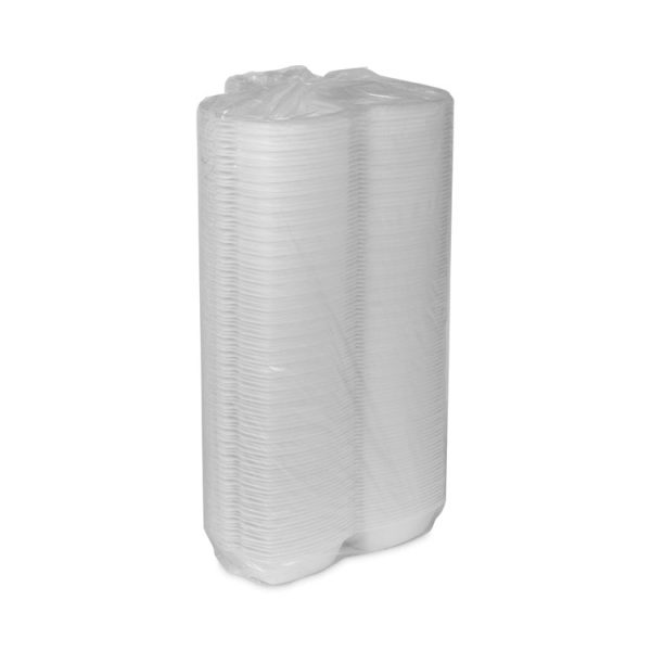 Foam Hinged Lid Container, Single Tab Lock, 5.13 x 5.13 x 2.5, White, 500/Carton - Image 3