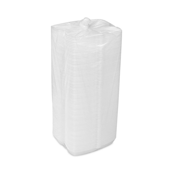 Foam Hinged Lid Container, Single Tab Lock Hot Dog, 7.25 x 3 x 2, White, 504/Carton - Image 4