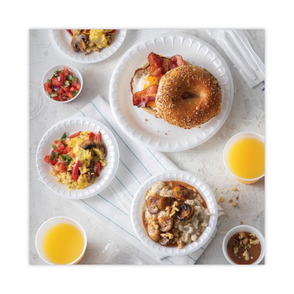 Placesetter Deluxe Laminated Foam Dinnerware, Plate, 8.88" dia, White, 500/Carton - Image 5