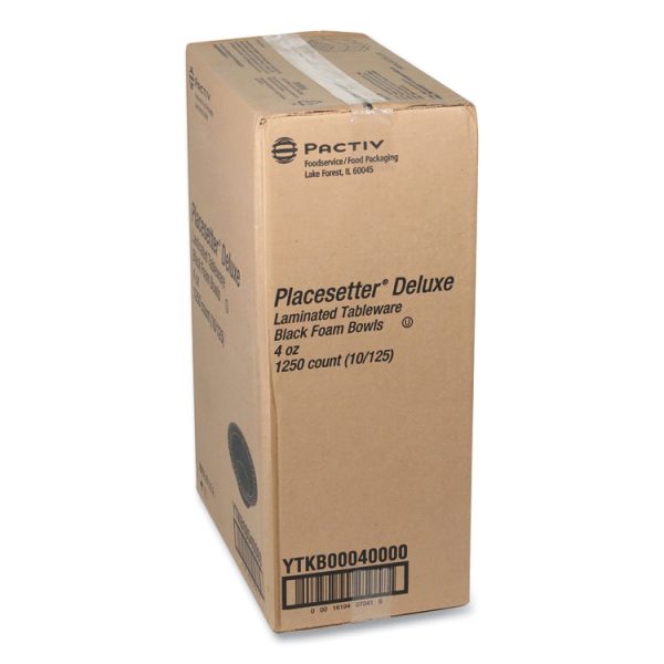 Placesetter Deluxe Laminated Foam Dinnerware, Bowl, 4 oz, Black 1,250/Carton - Image 4