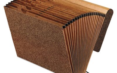 All Purpose Expanding File, 2″ Expansion, 21 Sections, Elastic Cord Closure, 2/5-Cut Tabs, Letter Size, Red Fiber