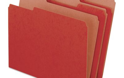 Earthwise by Pendaflex 100% Recycled Colored File Folders, 1/3-Cut Tabs: Assorted, Letter Size, 0.5″ Expansion, Red, 100/Box
