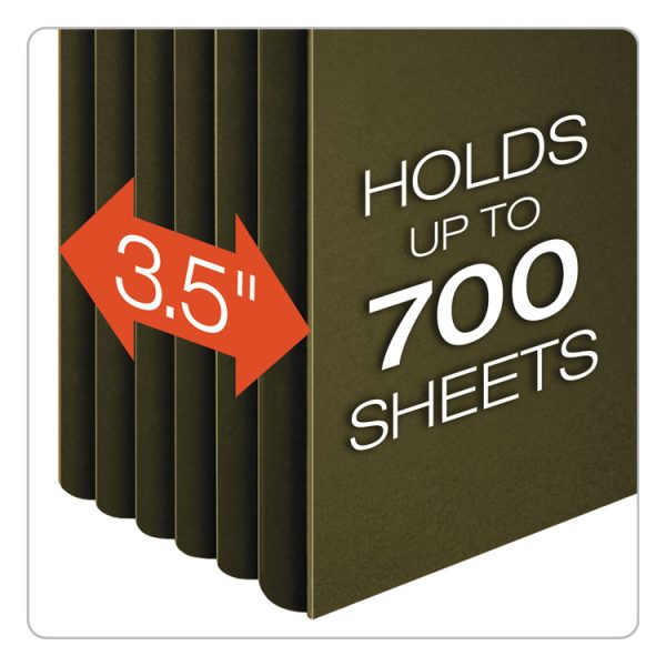 SureHook Hanging Pocket File, Letter Size, 1/5-Cut Tabs, Standard Green, 4/Pack - Image 2