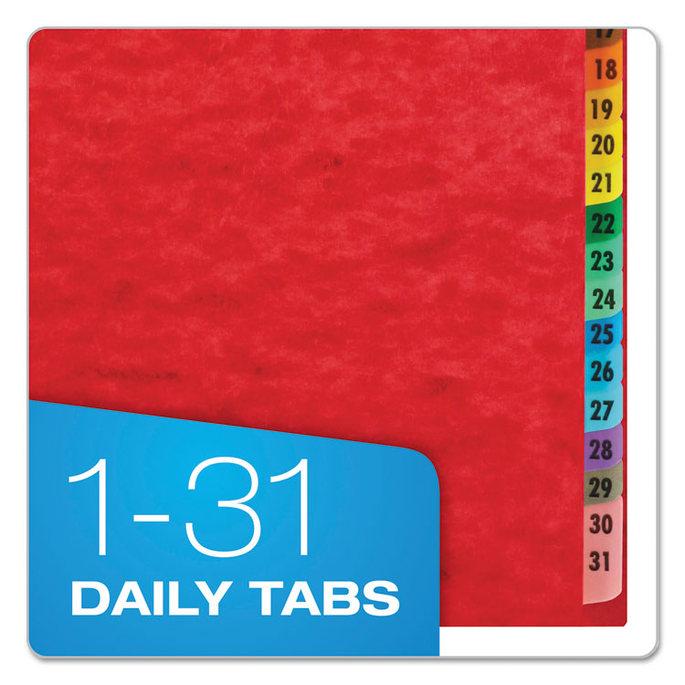 Expanding Desk File, 31 Dividers, Date Index, Letter Size, Red Cover - Image 4