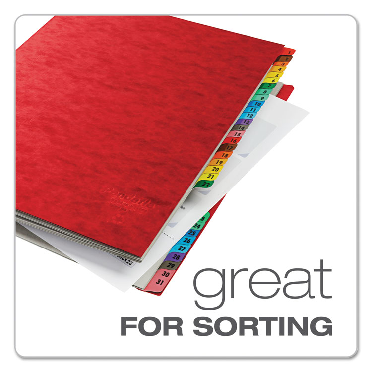 Expanding Desk File, 31 Dividers, Date Index, Letter Size, Red Cover - Image 5