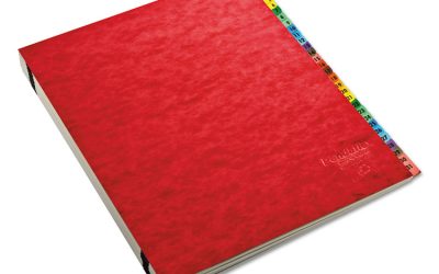 Expanding Desk File, 31 Dividers, Date Index, Letter Size, Red Cover