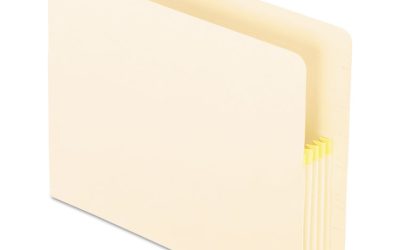 Convertible End Tab File Pockets, 3.5″ Expansion, Letter Size, Manila, 25/box