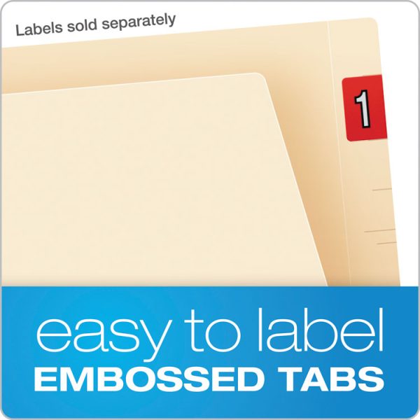 Manila Laminated End Tab Fastener Folders, 11-pt Manila, 0.75" Expansion, 1 Fastener, Letter Size, Manila Exterior, 50/Box - Image 5
