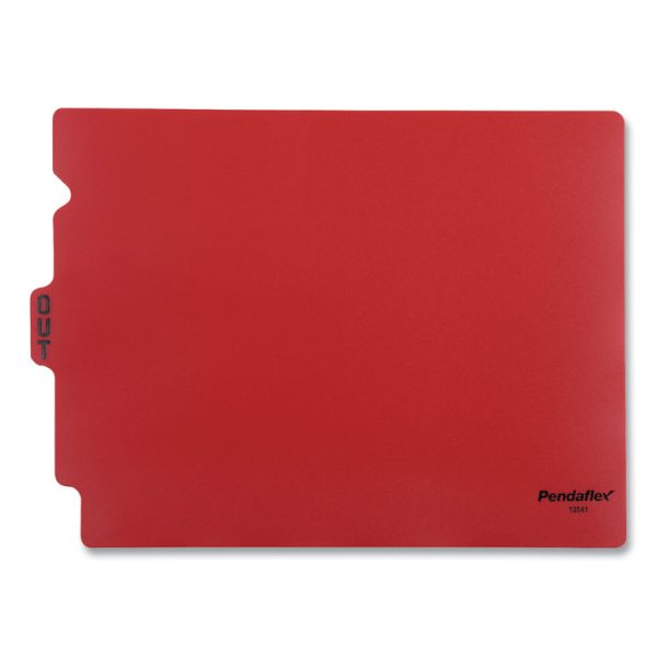 Colored Poly Out Guides With Center Tab, 1/3-Cut End Tab, Out, 8.5 X 11, Red, 50/box - Image 4