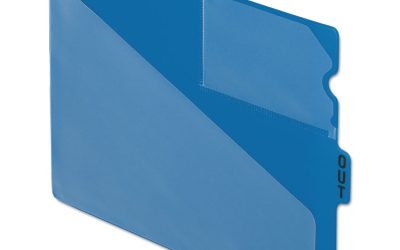 Colored Poly Out Guides With Center Tab, 1/3-Cut End Tab, Out, 8.5 X 11, Blue, 50/box
