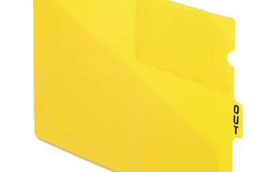 Colored Poly Out Guides With Center Tab, 1/3-Cut End Tab, Out, 8.5 X 11, Yellow, 50/box