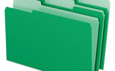 Colored File Folders, 1/3-Cut Tabs: Assorted, Legal Size, Green/Light Green, 100/Box