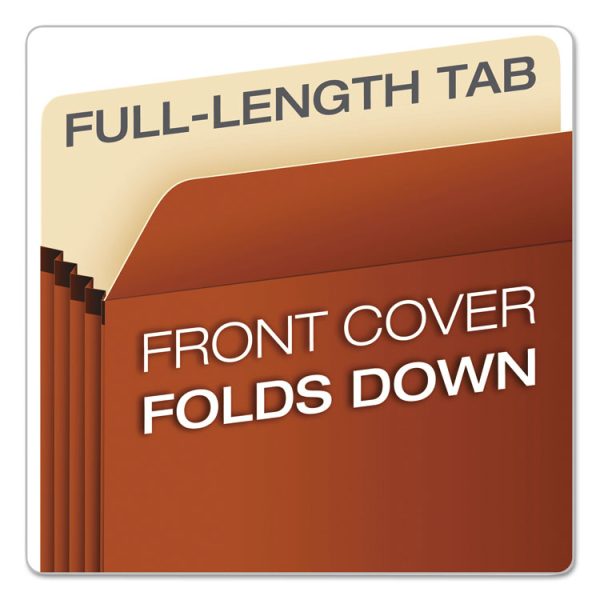Standard Expanding File Pockets, 5.25" Expansion, Letter Size, Red Fiber, 10/box - Image 5