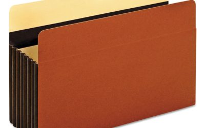 Heavy-Duty File Pockets, 7″ Expansion, Legal Size, Redrope, 5/box