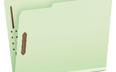 Heavy-Duty Pressboard Folders with Embossed Fasteners, 1/3-Cut Tabs, 1″ Expansion, 2 Fasteners, Letter Size, Green, 25/Box