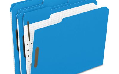 Colored Classification Folders with Embossed Fasteners, 2 Fasteners, Letter Size, Blue Exterior, 50/Box