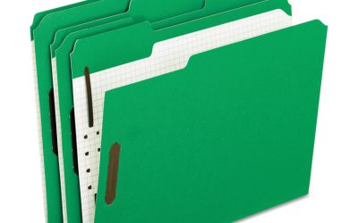 Colored Classification Folders with Embossed Fasteners, 2 Fasteners, Letter Size, Green Exterior, 50/Box