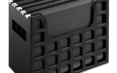 Desktop File With Hanging Folders, Letter Size, 6″ Long, Black