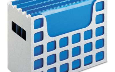 Desktop File With Hanging Folders, Letter Size, 6″ Long, Granite