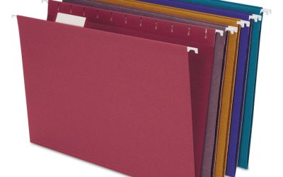 Earthwise by Pendaflex EZ Slide 100% Recycled Colored Hanging File Folders, Letter Size, 1/5-Cut Tabs, Assorted Colors, 20/BX
