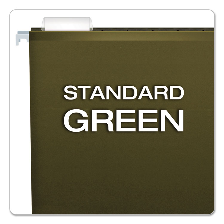 Extra Capacity Reinforced Hanging File Folders with Box Bottom, 4" Capacity, Letter Size, 1/5-Cut Tabs, Green, 25/Box - Image 4