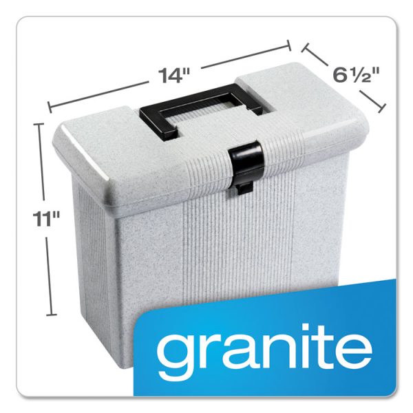 Portable File Boxes, Letter Files, 14.88" X 6.5" X 11.88", Granite - Image 3