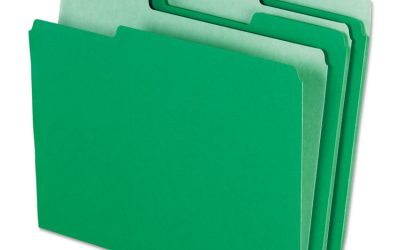 Interior File Folders, 1/3-Cut Tabs: Assorted, Letter Size, Bright Green, 100/Box