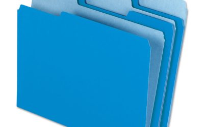 Interior File Folders, 1/3-Cut Tabs: Assorted, Letter Size, Blue, 100/Box