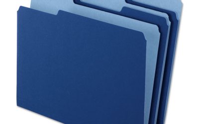 Interior File Folders, 1/3-Cut Tabs: Assorted, Letter Size, Navy Blue, 100/Box