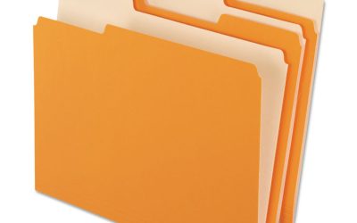 Interior File Folders, 1/3-Cut Tabs: Assorted, Letter Size, Orange, 100/Box