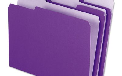 Interior File Folders, 1/3-Cut Tabs: Assorted, Letter Size, Violet, 100/Box