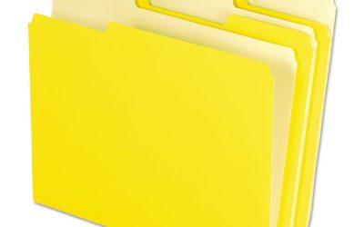Interior File Folders, 1/3-Cut Tabs: Assorted, Letter Size, Yellow, 100/Box