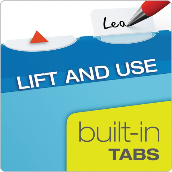 Ready-Tab Colored Reinforced Hanging Folders, Letter Size, 1/5-Cut Tabs, Blue, 25/Box - Image 2