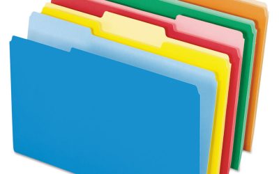 Interior File Folders, 1/3-Cut Tabs: Assorted, Legal Size, Assorted Colors, 100/Box