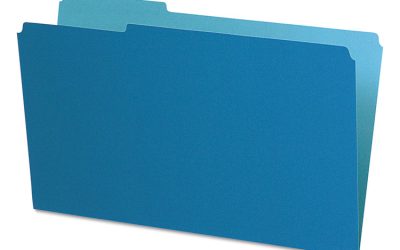 Interior File Folders, 1/3-Cut Tabs: Assorted, Legal Size, Blue, 100/Box