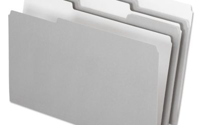 Interior File Folders, 1/3-Cut Tabs: Assorted, Legal Size, Gray, 100/Box