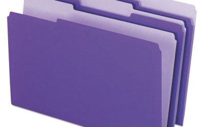 Interior File Folders, 1/3-Cut Tabs: Assorted, Legal Size, Violet, 100/Box