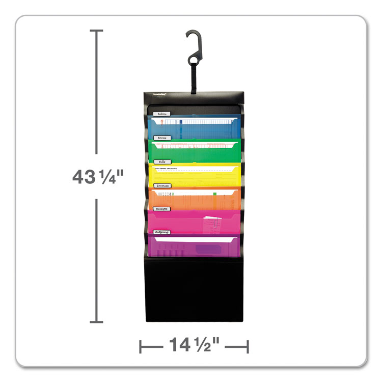 Desk Free Hanging Organizer With Case, 1" Expansion, 6 Sections, Buckle Closure, Letter Size, Black - Image 2