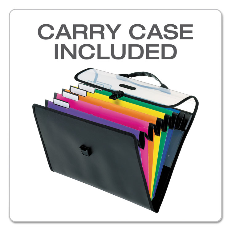 Desk Free Hanging Organizer With Case, 1" Expansion, 6 Sections, Buckle Closure, Letter Size, Black - Image 4