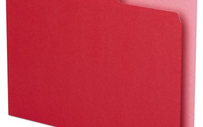 Double Stuff File Folders, 1/3-Cut Tabs: Assorted, Letter Size, 1.5″ Expansion, Red, 50/Pack