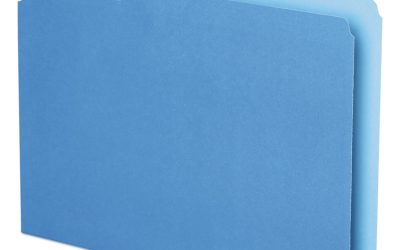 Double Stuff File Folders, 1/3-Cut Tabs: Assorted, Letter Size, 1.5″ Expansion, Blue, 50/Pack