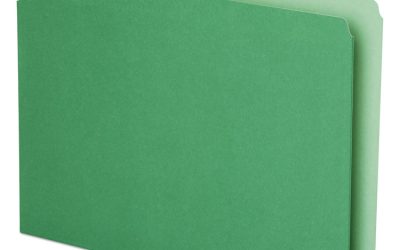 Double Stuff File Folders, 1/3-Cut Tabs: Assorted, Letter Size, 1.5″ Expansion, Green, 50/Pack