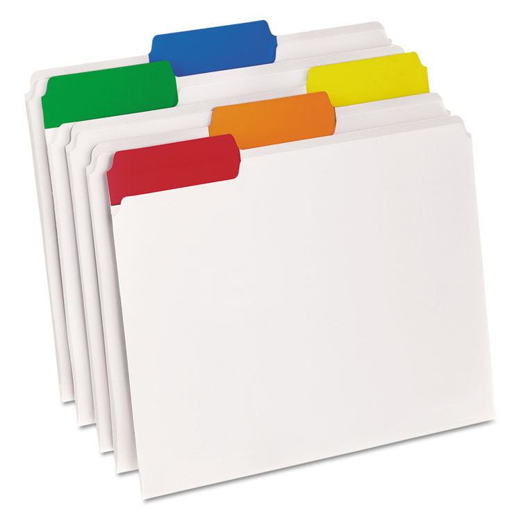 Poly File Folders, 1/3-Cut Tabs: Assorted, Letter Size, Clear, 25/Box - Image 2