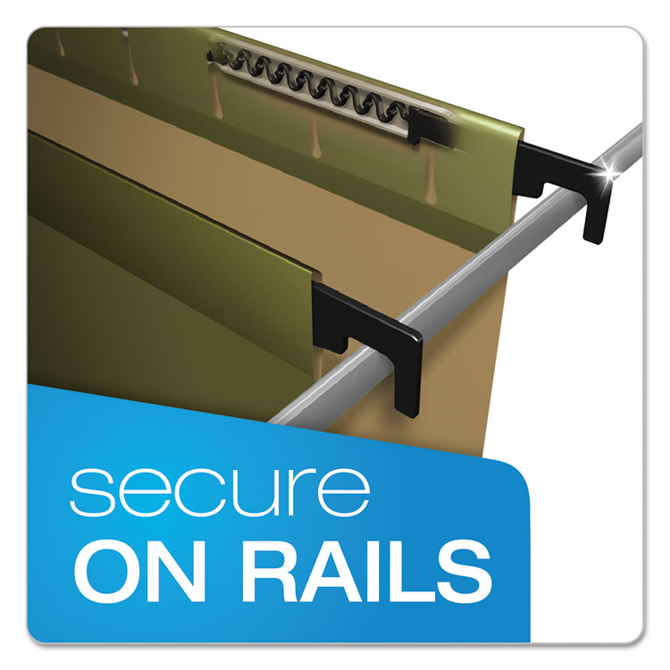 Extra-Capacity SureHook Hanging Folders, 2" Capacity, Letter Size, 1/5-Cut Tabs, Standard Green, 20/Box - Image 2