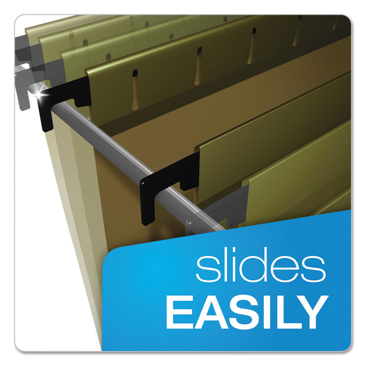 Extra-Capacity SureHook Hanging Folders, 2" Capacity, Letter Size, 1/5-Cut Tabs, Standard Green, 20/Box - Image 3