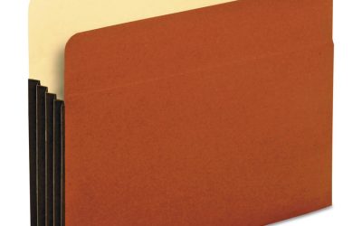 File Pocket with Tyvek, 3.5″ Expansion, Letter Size, Redrope, 10/Box